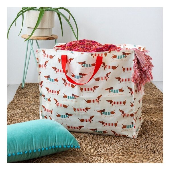 Pojemnik do przechowywania ubrań z plastiku z recyklingu 28x58x48 cm Sausage Dog – Rex London