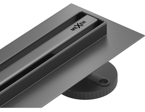 Mexen Flat 360° Slim odpływ liniowy obrotowy 50 cm, gun gray szczotkowany - 1E41050
