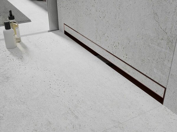 Mexen Flat Wall odpływ liniowy ścienny 2w1 50 cm, różowe złoto - 1630050
