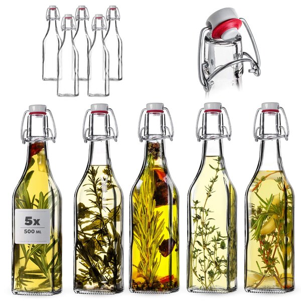 Szklana butelka Nave 500ml z korkiem mechanicznym 5 szt