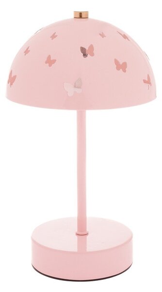 Różowa metalowa dziecięca lampa stołowa Butterfly – Dakls