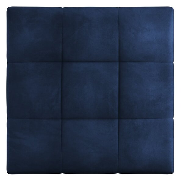 Niebieski aksamitny podnóżek Rome Velvet – Cosmopolitan Design