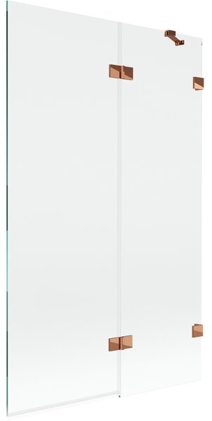 Mexen Lunar parawan nawannowy 2-skrzydłowy prawy 110 x 150 cm, transparent, różowe złoto - 897-110-100-60-00-P