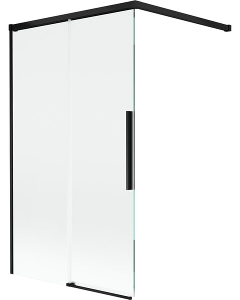 Mexen Rox parawan nawannowy 2-skrzydłowy rozsuwany 100 x 150 cm, transparent, czarny - 8C9-100-003-70-00