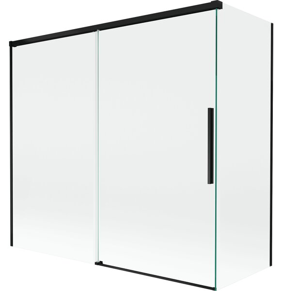 Mexen Rox parawan nawannowy 2-skrzydłowy rozsuwany 170 + 80 x 150 cm, transparent, czarny - 8C9-170-080-70-00
