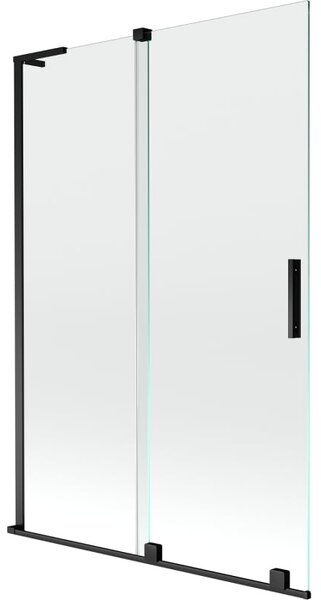 Mexen Velar L parawan nawannowy 2-skrzydłowy rozsuwany 120 x 150 cm, transparent, czarny - 896-120-003-01-70