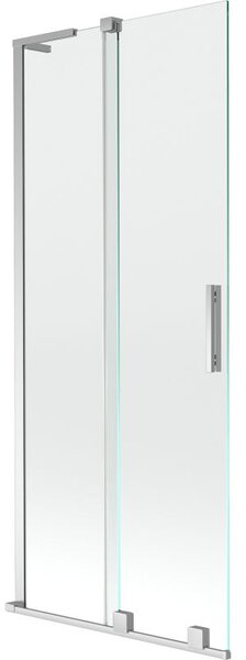 Mexen Velar L parawan nawannowy 2-skrzydłowy rozsuwany 80 x 150 cm, transparent, chrom - 896-080-003-01-01