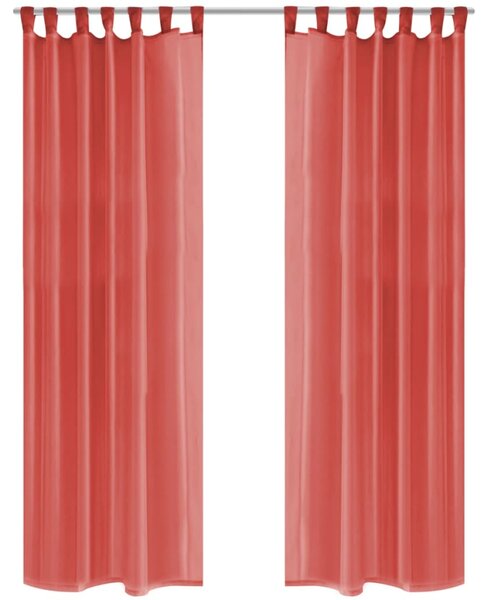 Zasłony z woalu, 2 sztuki, 140 x 225 cm, kolor czerwony