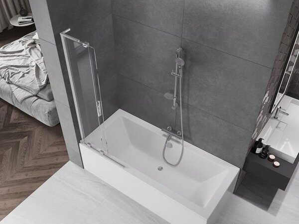 Mexen Velar L parawan nawannowy 2-skrzydłowy rozsuwany 70 x 150 cm, transparent, chrom - 896-070-003-01-01