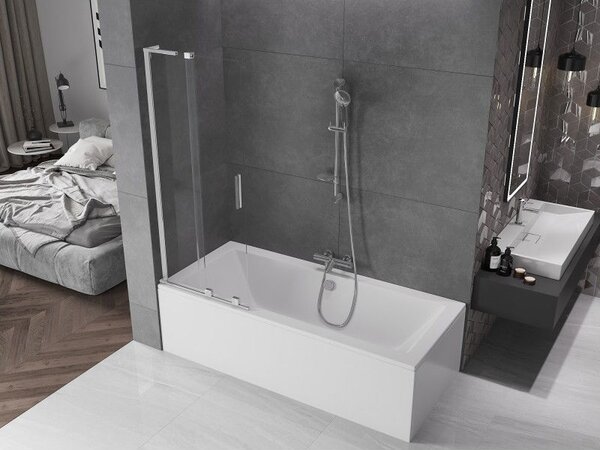 Mexen Velar L parawan nawannowy 2-skrzydłowy rozsuwany 70 x 150 cm, transparent, chrom - 896-070-003-01-01