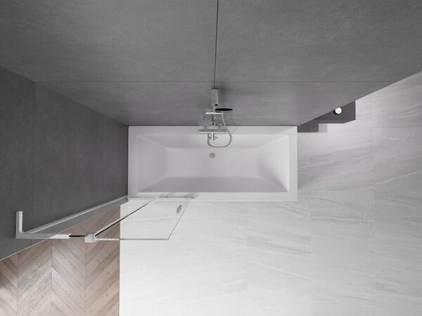 Mexen Velar L parawan nawannowy 2-skrzydłowy rozsuwany 70 x 150 cm, transparent, chrom - 896-070-003-01-01