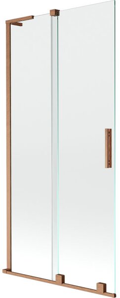 Mexen Velar L parawan nawannowy 2-skrzydłowy rozsuwany 90 x 150 cm, transparent, miedź szczotkowana - 896-090-003-01-65