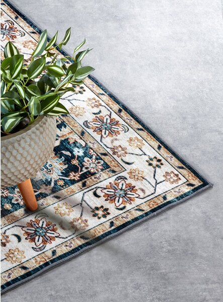 Niebieski dywan 120x160 cm Saveh Blue Cream – Elle Decoration