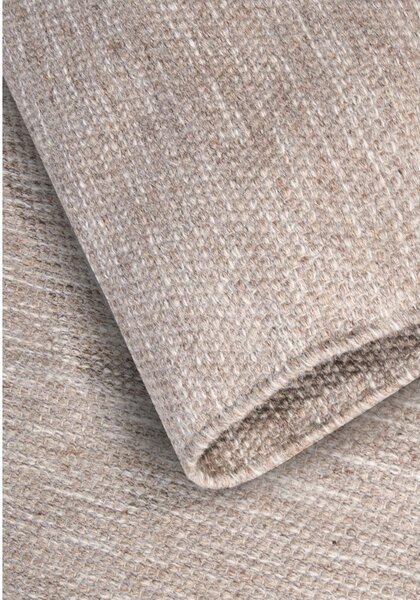 Beżowy chodnik z mieszanki wełny tkany ręcznie 80x200 cm Pradesh Linen White – Elle Decoration