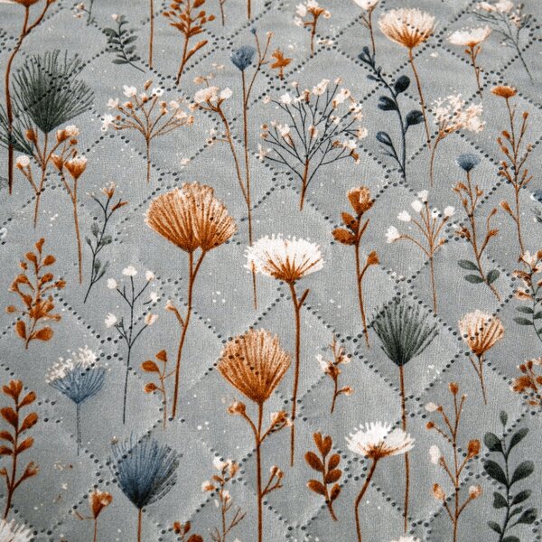 Narzuta na łóżko BOTANIC FIELD, szara Rozmiar: 220 x 240 cm
