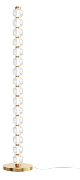 Lampa stojąca podłogowa art deco złoto-przezroczysta szklane ryflowane kulki LED 33W AMULET Maytoni