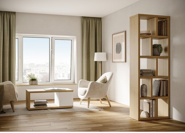 Regał w dekorze dębu 70x198 cm Berlin – TemaHome