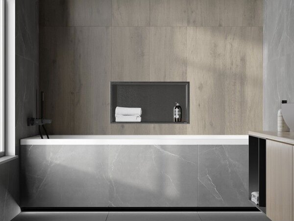 Mexen X-Wall-R półka wnękowa z kołnierzem 60 x 30 cm, gun gray szczotkowany - 19E0603010