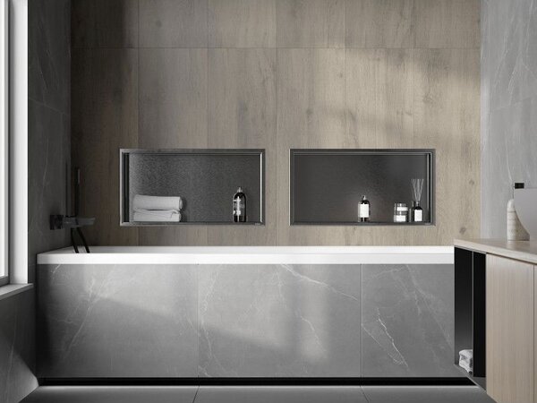 Mexen X-Wall-R półka wnękowa z kołnierzem 60 x 30 cm, gun gray szczotkowany - 19E0603010