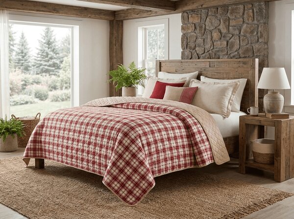Narzuta na łóżko TARTAN HEART, kolorowa Rozmiar: 170 x 210 cm