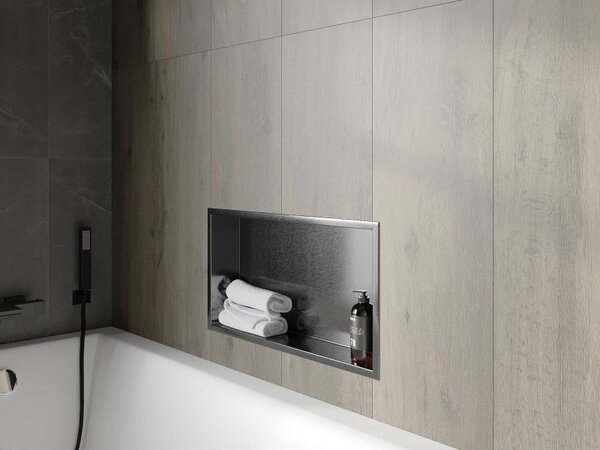 Mexen X-Wall-R półka wnękowa z kołnierzem 60 x 30 cm, gun gray szczotkowany - 19E0603010