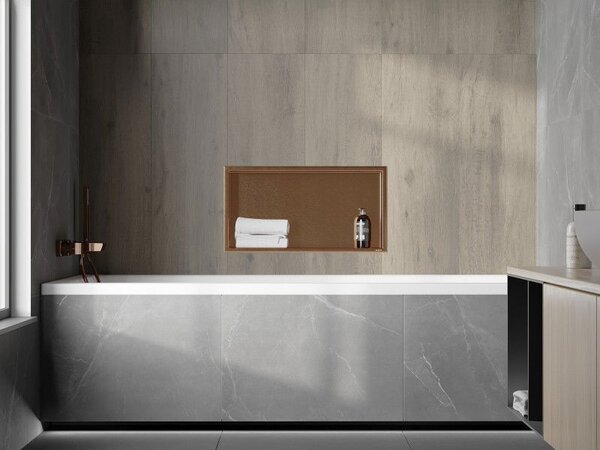 Mexen X-Wall-R półka wnękowa z kołnierzem 60 x 30 cm, miedź szczotkowana - 19C0603010
