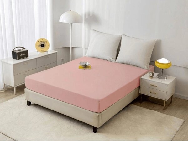 Prześcieradło z mikrofibry MICROVELLE jasnoróżowe 90x200 cm