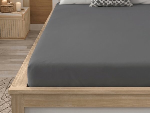 Prześcieradło z mikrofibry MICROVELLE ciemnoszare 90x200 cm