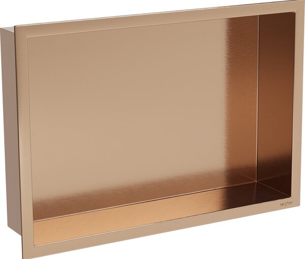 Mexen X-Wall-R półka wnękowa z kołnierzem 45 x 30 cm, miedź szczotkowana - 19C0453010