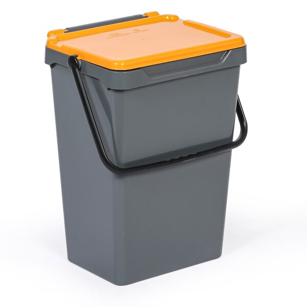 Kosz plastikowy na śmieci do segregacji, 35 l, szary + żołty