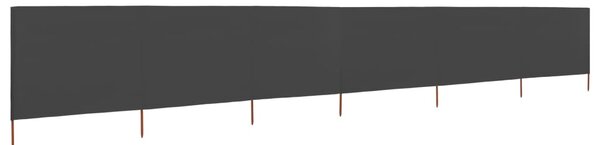 Parawan 6-skrzydłowy z tkaniny, 800 x 80 cm, szary