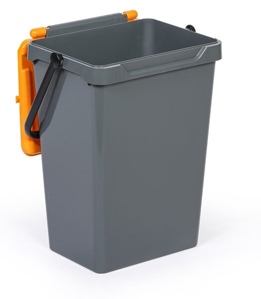 Kosz plastikowy na śmieci do segregacji, 35 l, szary + żołty
