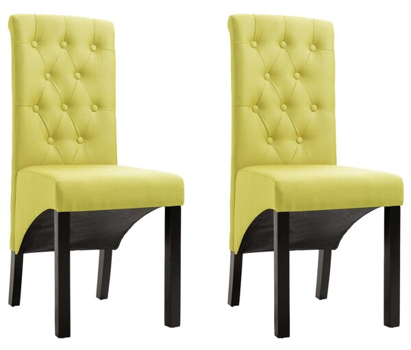 Krzesła stołowe, 2 szt., zielone, obite tkaniną