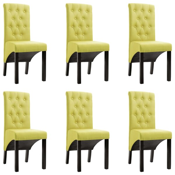 Krzesła stołowe, 6 szt., zielone, obite tkaniną