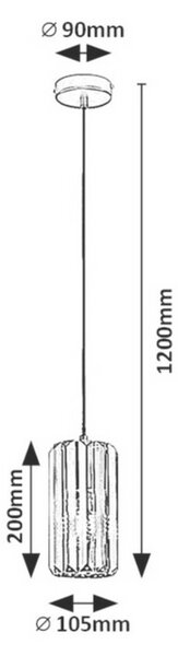 Rabalux 72254 żyrandol wiszący Veness, przydymiony