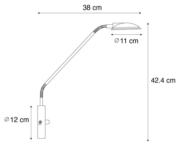 Nowoczesna lampa ścienna stalowa z diodami LED - Eva