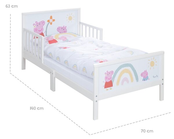 Białe łóżko dziecięce 70x140 cm Peppa Pig – Roba