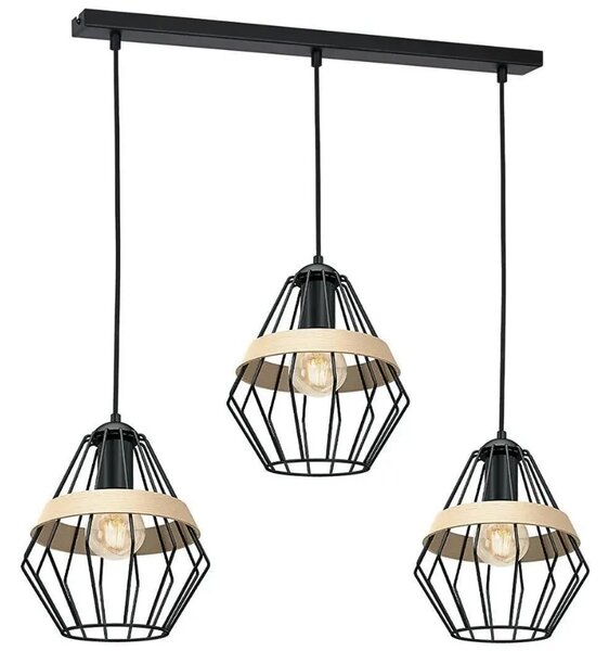 Lampa wisząca z drucianymi kloszami - 3X K550 M2-G88