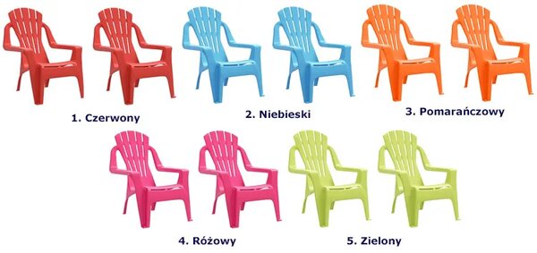 Pomarańczowy zestaw dwóch krzeseł ogrodowych dla dzieci H0-M57