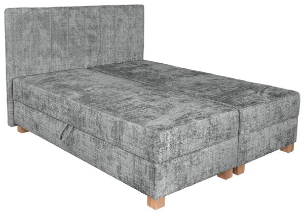 Popielate łóżko dwuosobowe z zagłówkiem 160x200 S1-F77