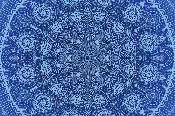 Obraz ozdobna Mandala z koronką w kolorze niebieskim