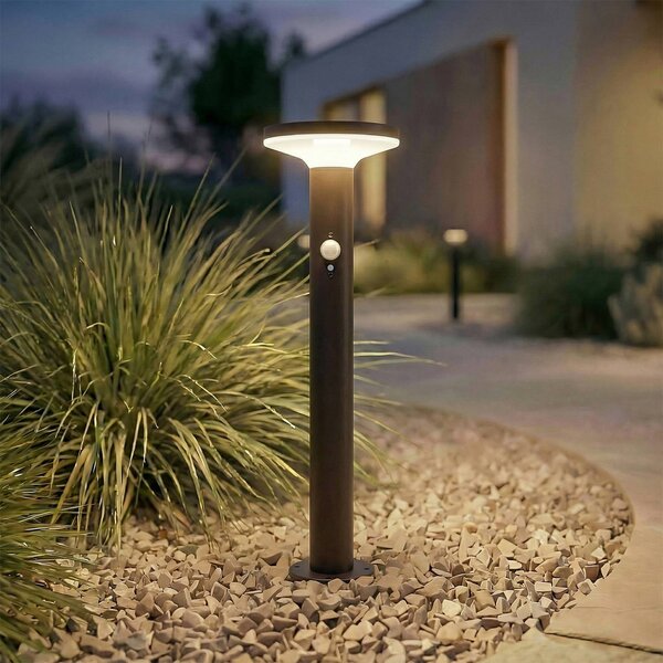 Lampa LED z panelem słonecznym PRIOS Kalen, czarna, 50 cm, czujnikiem Kalen, czarny, metal, nowoczesny