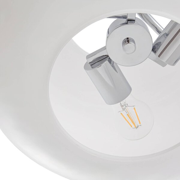Lucande Lampa wisząca Christo, możliwość ściemniania, biały / opal, salon / jadalnia, szkło, design
