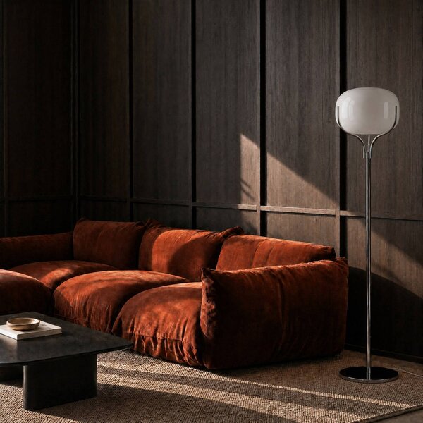 Lampa stojąca Christo Lucande, chromowy / srebrny, salon / jadalnia, metal, design