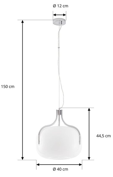 Lucande Lampa wisząca Christo, możliwość ściemniania, biały / opal, salon / jadalnia, szkło, design
