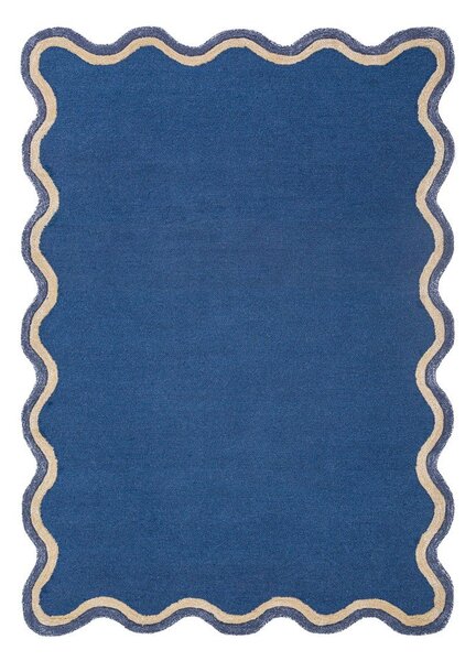 Ciemnoniebieski dywan z mieszanki wełny tkany ręcznie 120x170 cm Rivo Wool – Flair Rugs