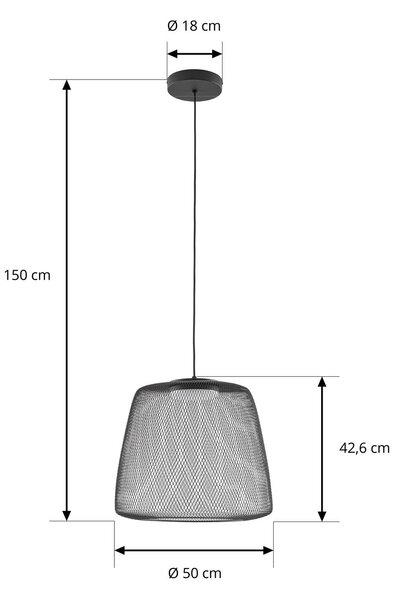 Żyrandol LED Lucande Korvyn, czarna, Ø 50 cm, regulacja jasności Korvyn Lucande, możliwość ściemniania, czarny, metal, design