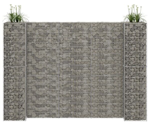 Donica gabionowa w kształcie H, drut stalowy, 260x40x200 cm
