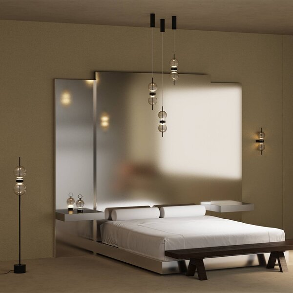 Maytoni Lampa stojąca DOUBLE MOON, możliwość ściemniania, aluminiowy / szary / cynkowy, salon / jadalnia, metal, nowoczesny