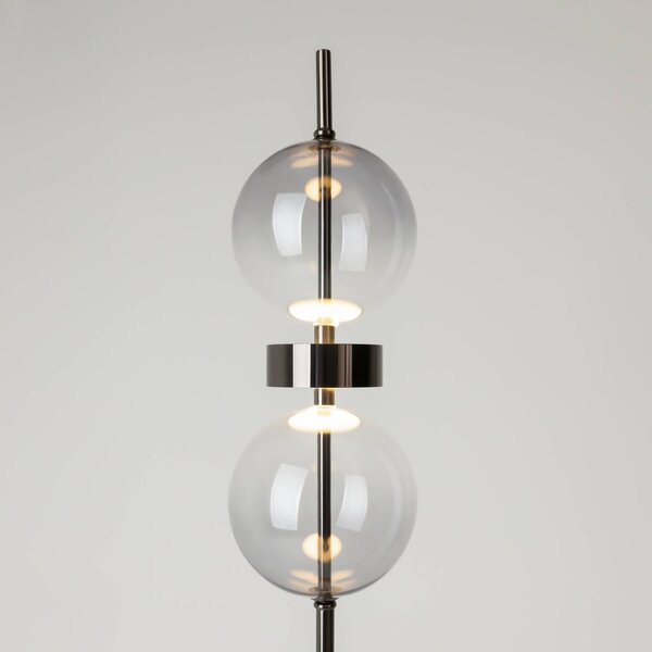 Maytoni Lampa stojąca DOUBLE MOON, możliwość ściemniania, aluminiowy / szary / cynkowy, salon / jadalnia, metal, nowoczesny